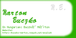 marton buczko business card